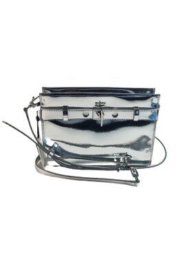 DKNY Bleeker East West Small Metallic Crossbody - Sliver - NWT